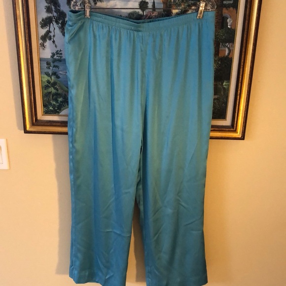 🐬 dianaira Silk Wide Leg Lined, High elastic waist reversible matte-shiny pants - Picture 1 of 6